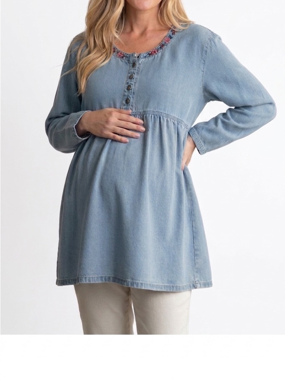 Maternity Denim Vintage Top Soft Tunic